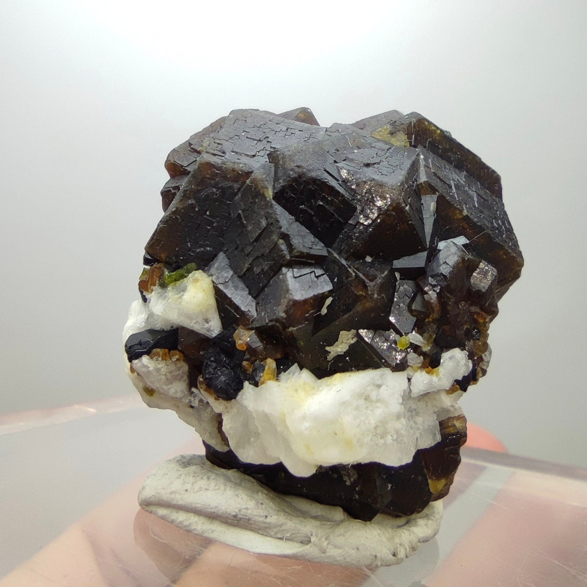 Natural Dark brown Andradite garnet cluster, Well formed crystal, 37.6 grams