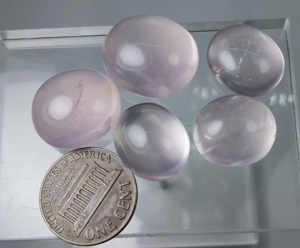 Natural good quality rose quartz cabochons lot