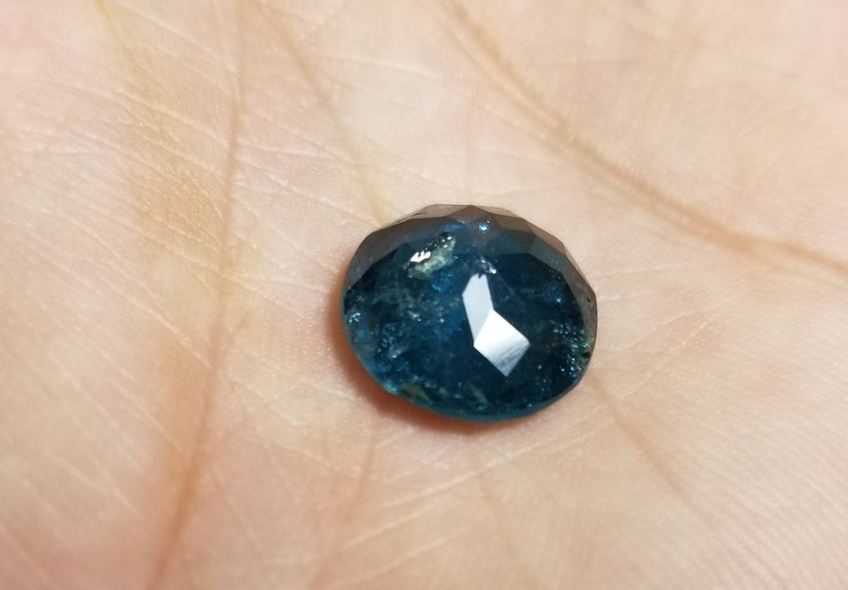 Natural ring size blue tourmaline facted gems