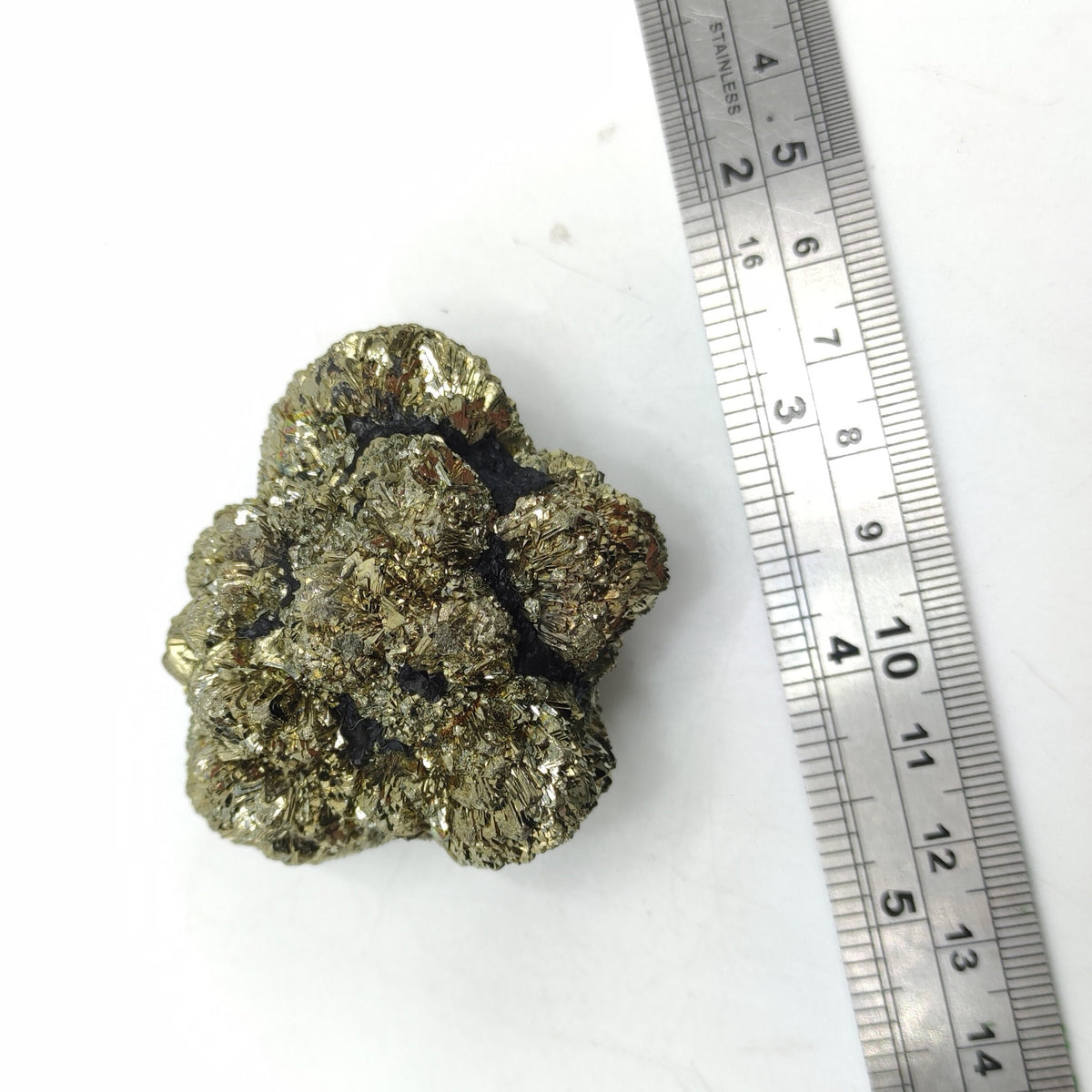 Golden Marcasite Sphere Cluster, Prophecy Stone, Pakistan, 186 gram