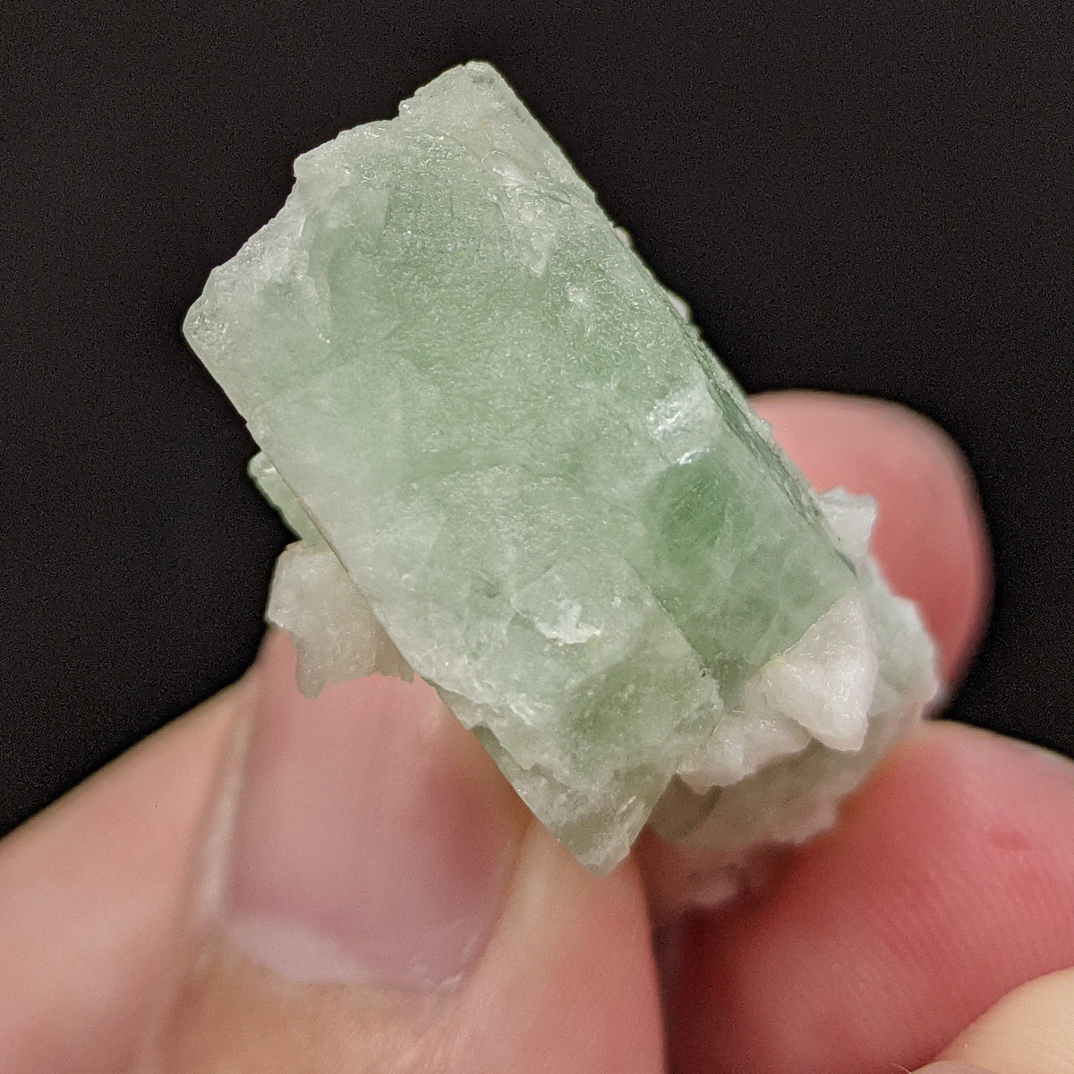 Natural Green Herderite Crystal with Albite, Skardu Pakistan, 11 grams
