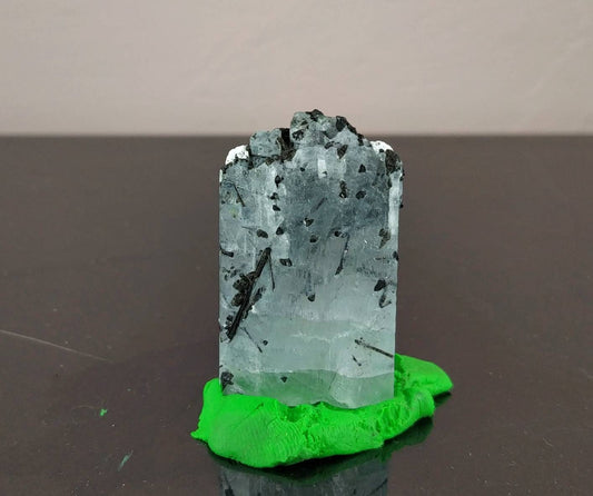 Aquamarine Crystal with Black Tourmaline, Feldspar Matrix, Pakistan