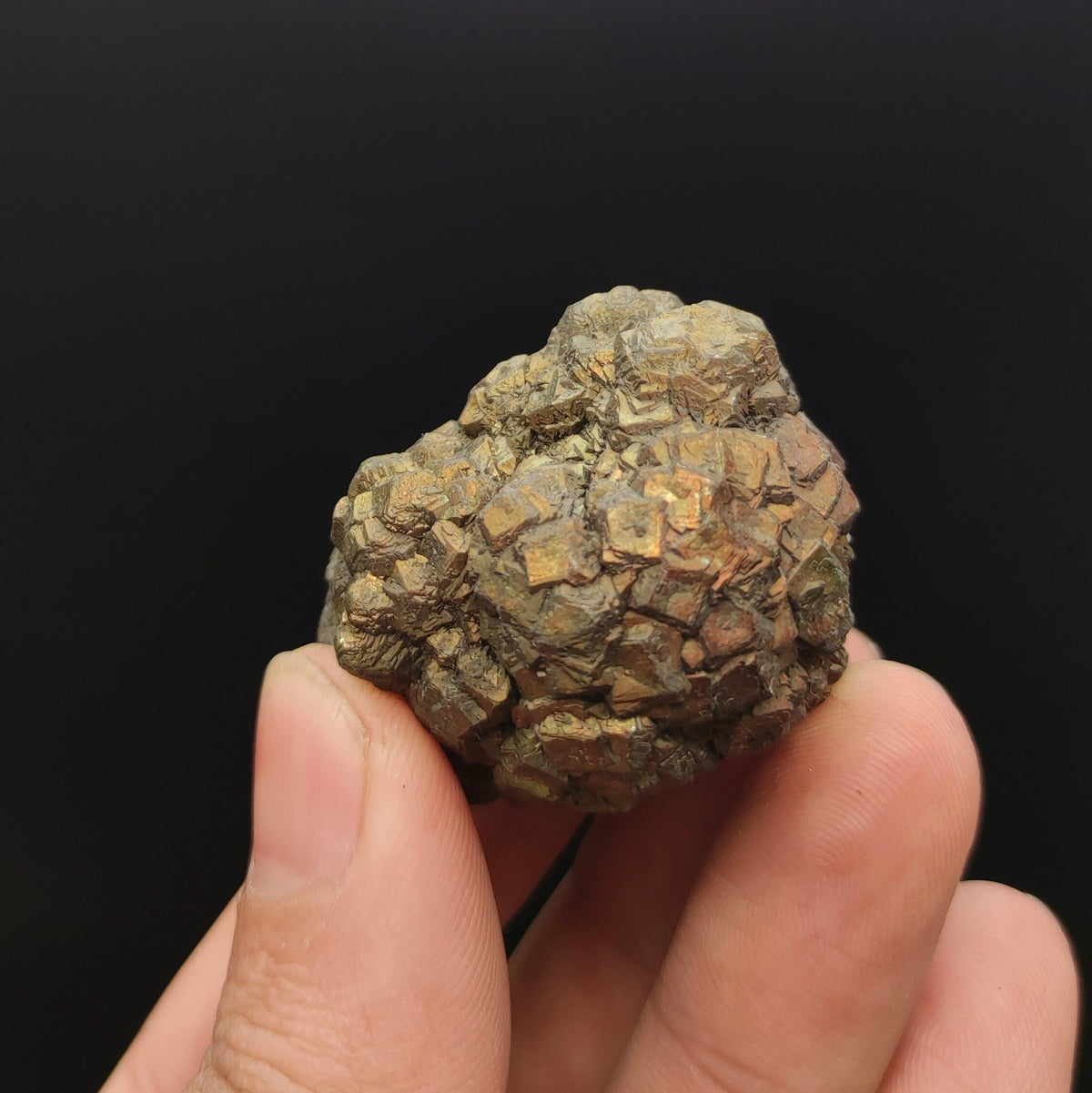 Natural golden Marcasite crystal with rainbow effect on surface from Pakistan, 88 grams