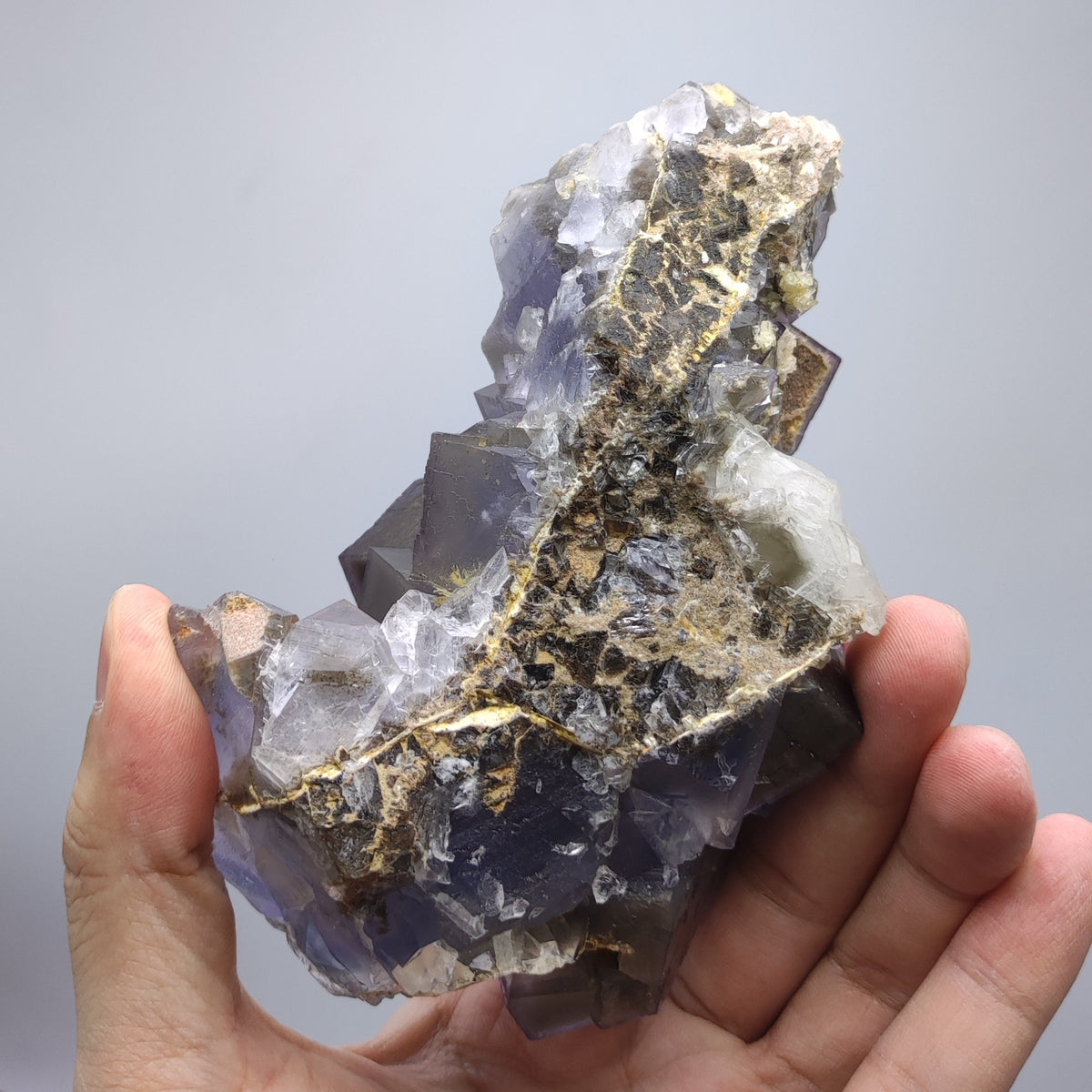 Purple Blue Phantom Fluorite Crystal, Baluchistan Pakistan (747g)