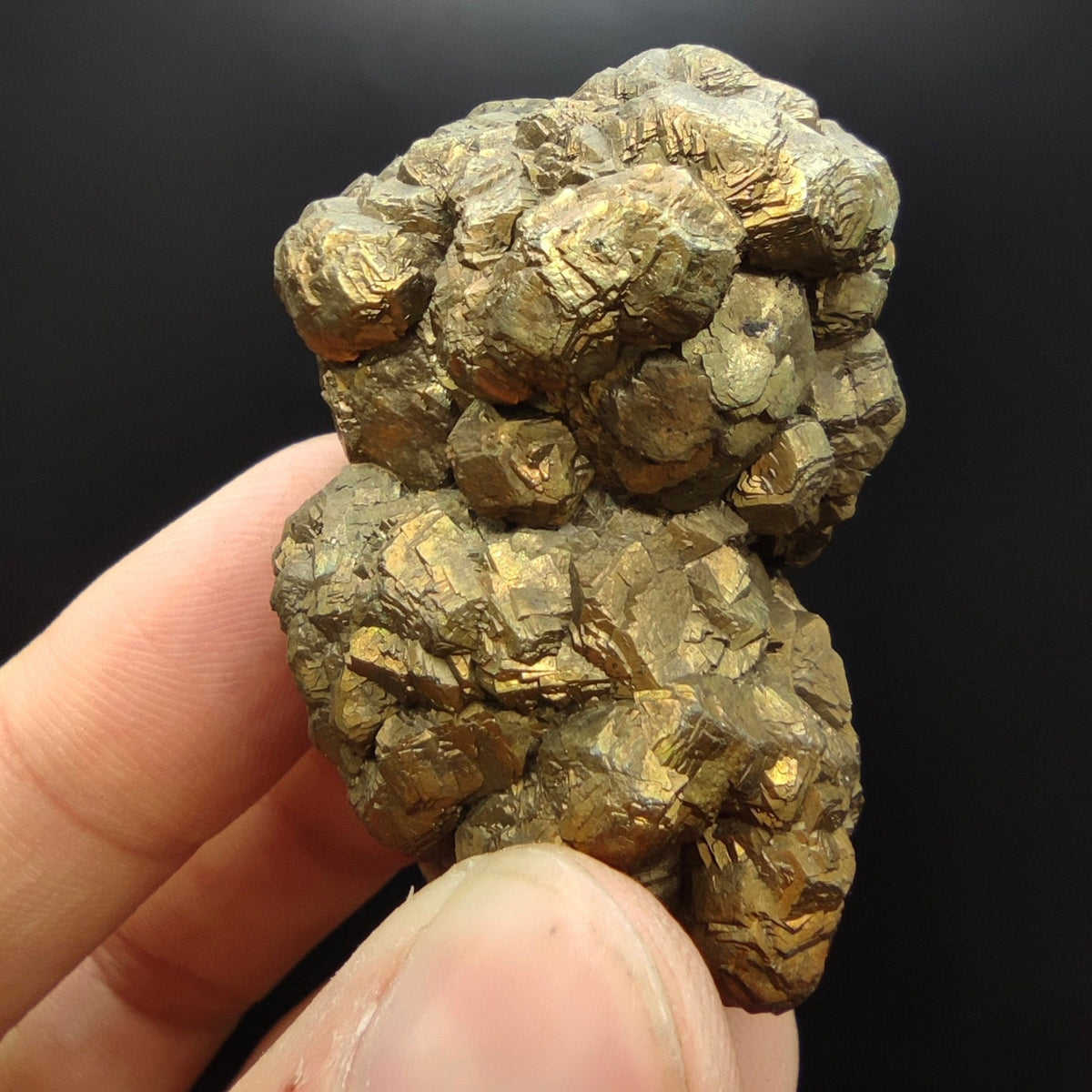 Natural golden Marcasite crystal with rainbow effect on surface from Pakistan, 116 grams