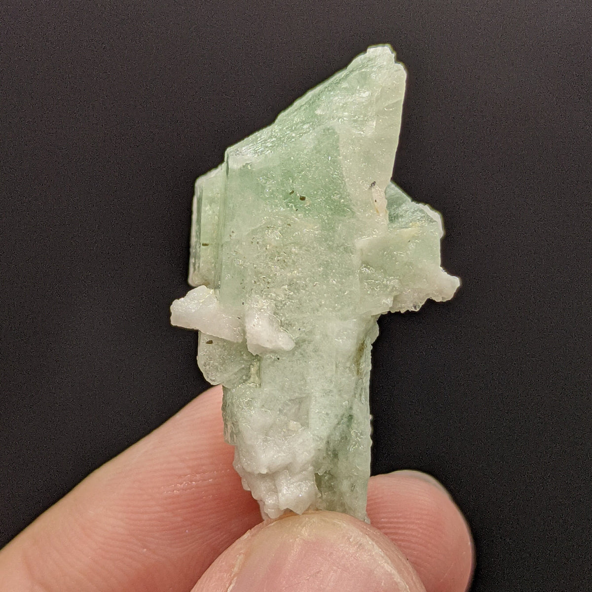 Natural Green Herderite Crystal with Albite, Skardu Pakistan, 11 grams