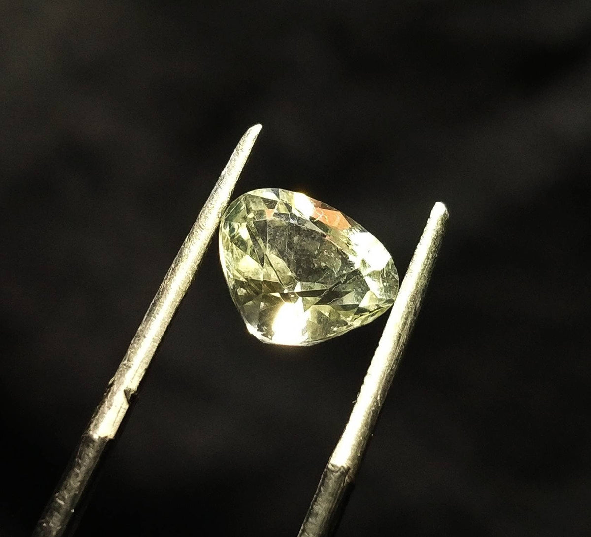 Natural rare fine quality light yellow 2 carats gemmy Orthoclase var. feldspar faceted gem