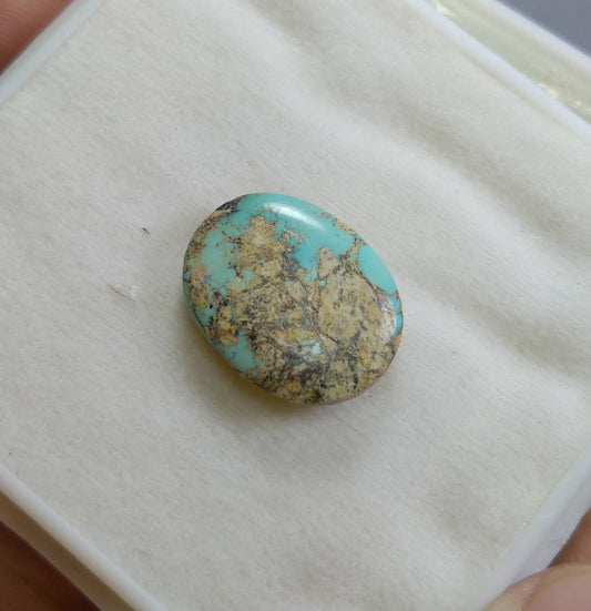 12 Carat Natural Turquoise Cabochon, Untreated Oval Shape