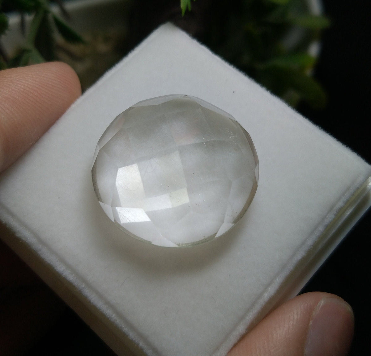 Faceted Clear Quartz Cabochon, Rose Cut (45 Carats)