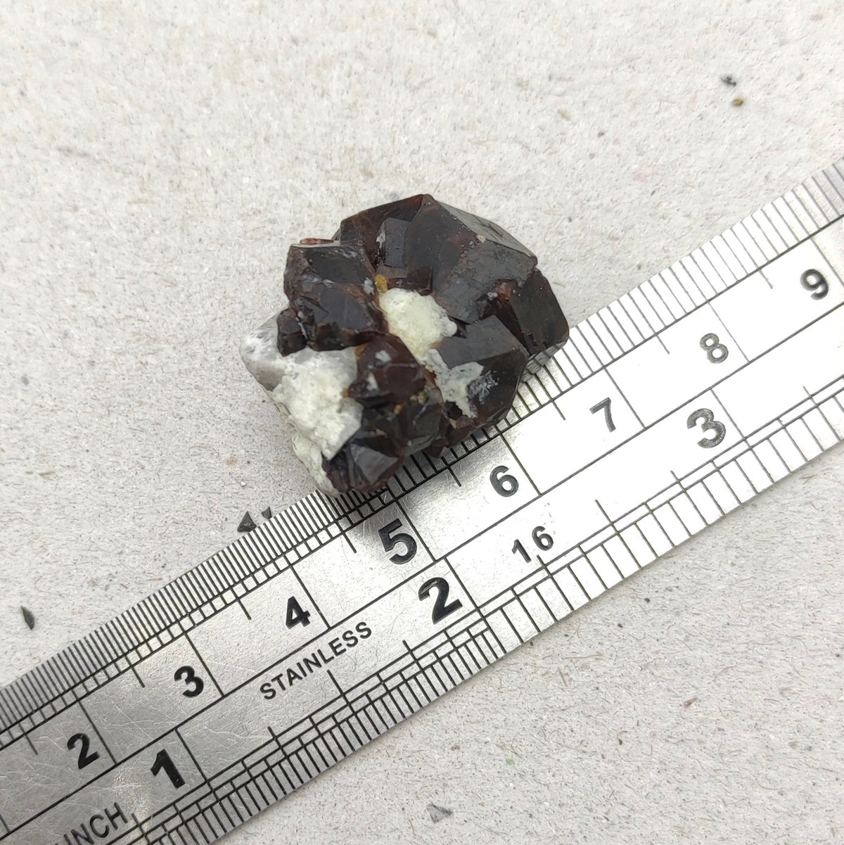 Natural Dark brown Andradite garnet cluster, Well formed crystal, 13.5 grams