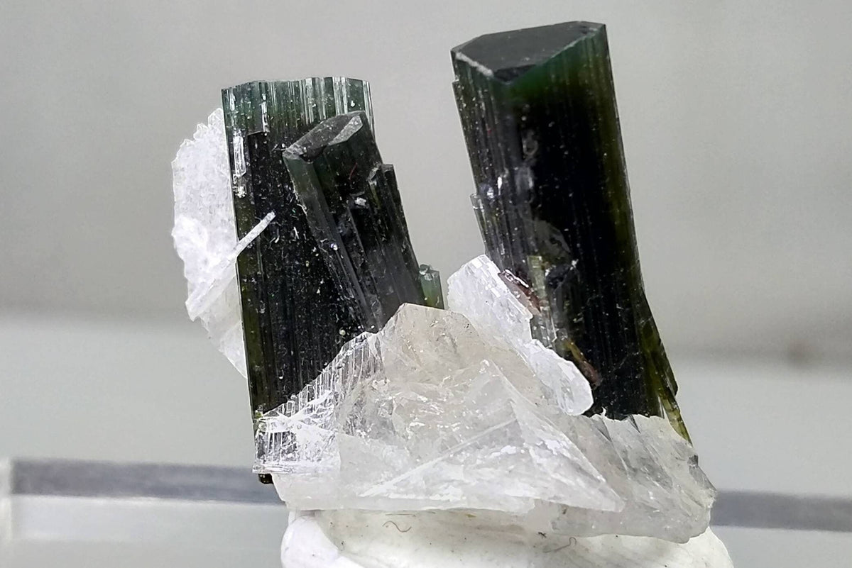 Green Tourmaline Cluster, Terminated Crystal on Matrix, 49 Carats