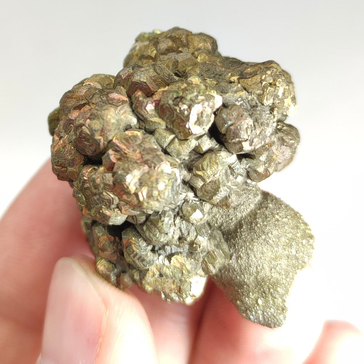 Natural golden Marcasite crystal with rainbow effect on surface from Pakistan, 58.4 grams