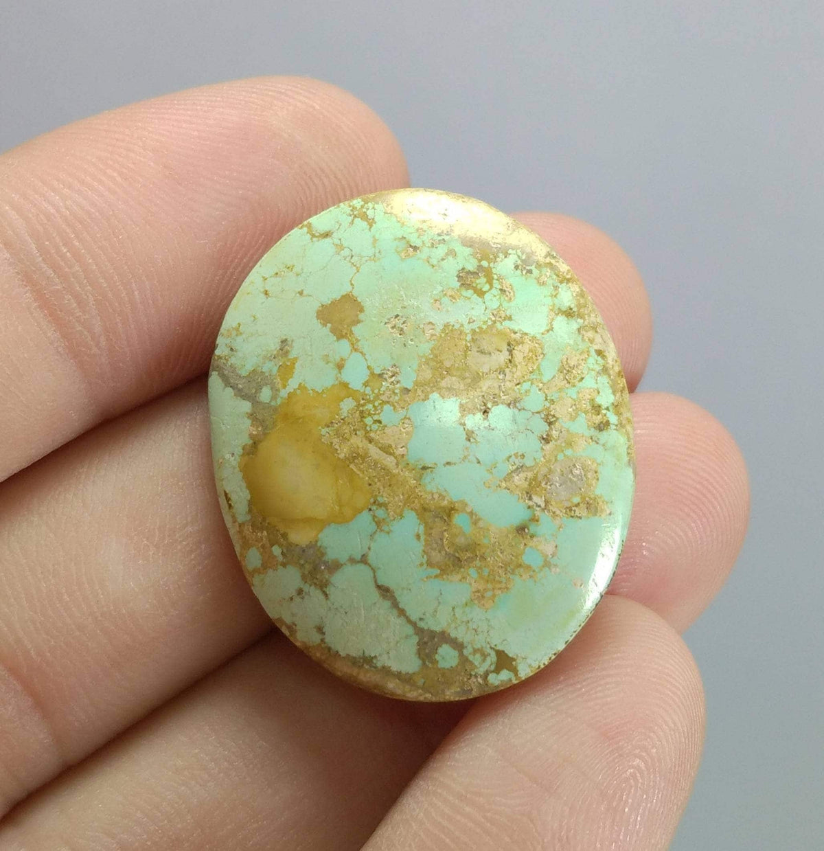 39 Carat Oval Turquoise Cabochon, Untreated Gemstone