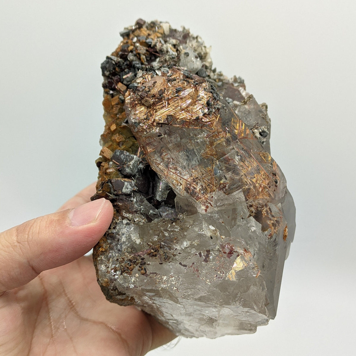 Golden Rutile Quartz Cluster with Siderite, Skardu Pakistan