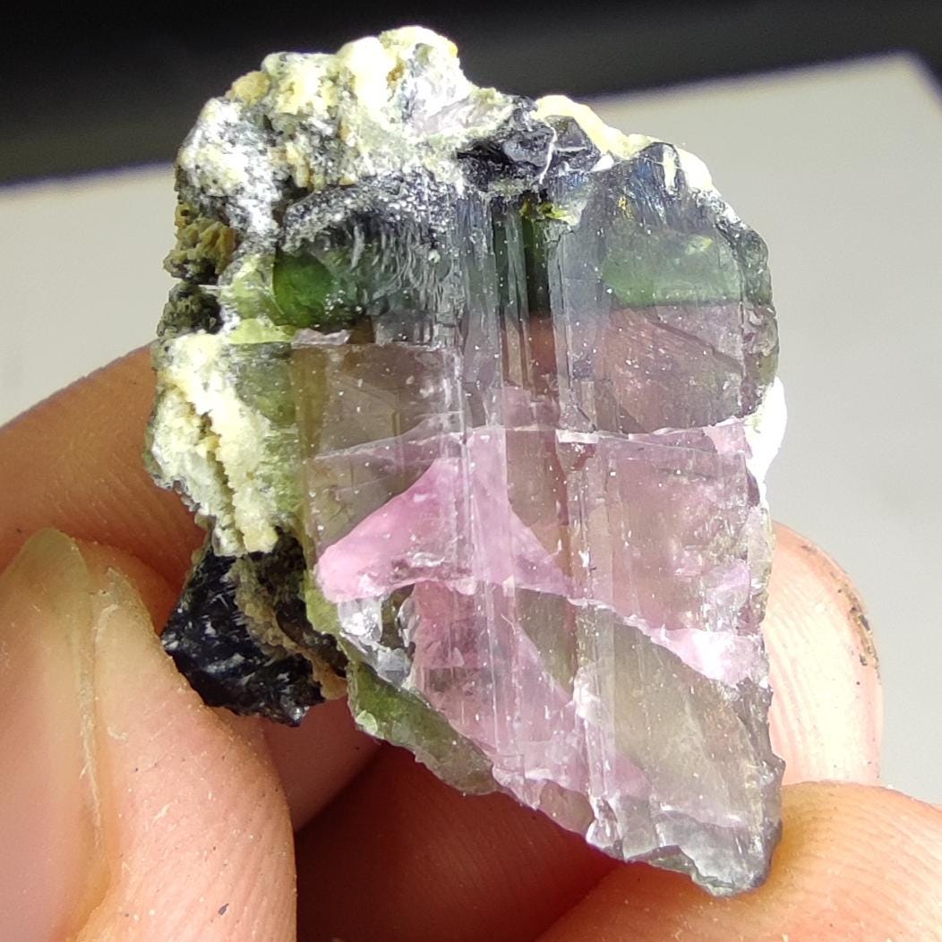 Natural small 27 pieces lot of bicolor tourmaline crystals from Afghanistan, 86.6 grams