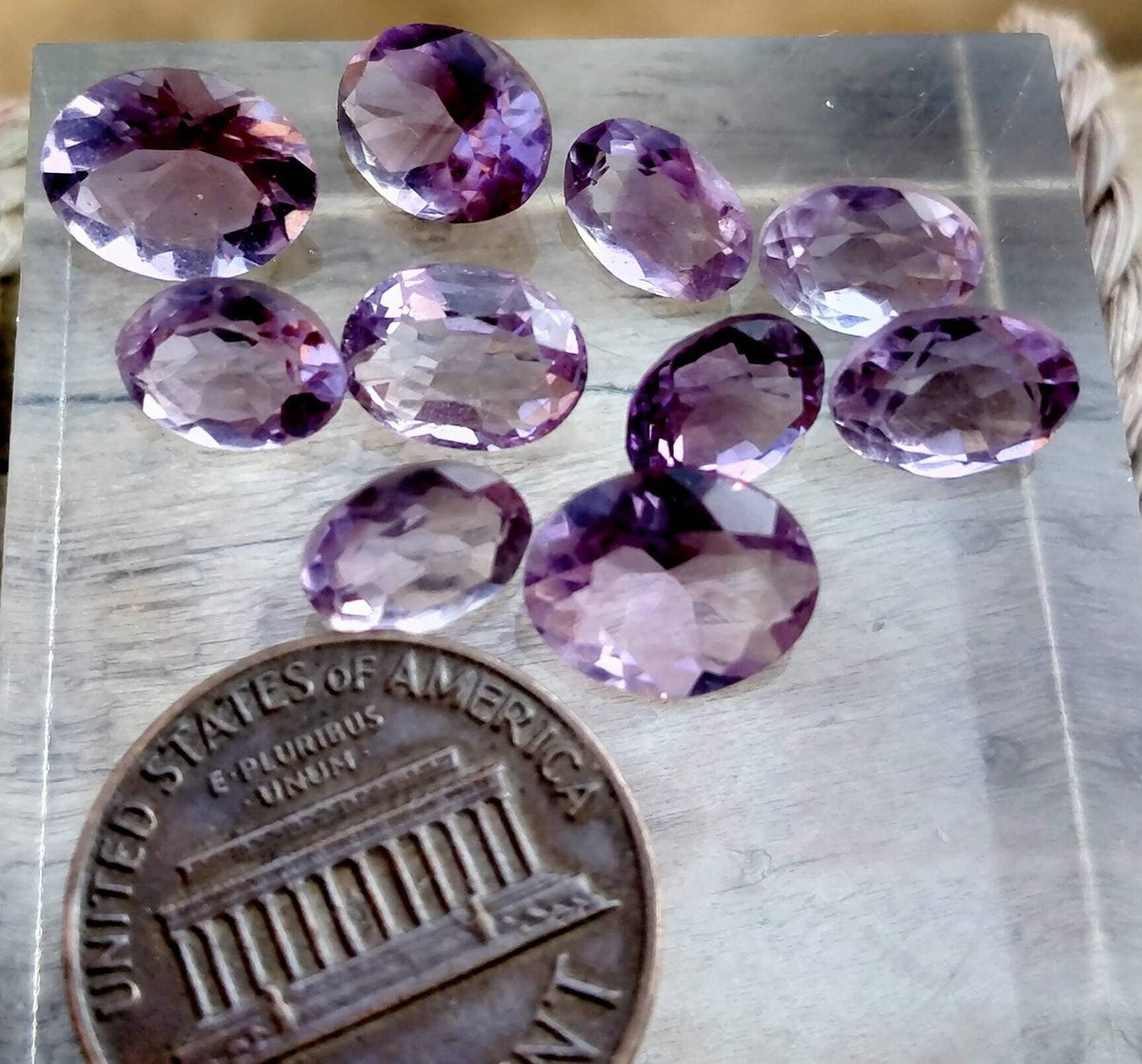 Faceted Amethyst Gems, Natural Loose Stones, 15 Carats Total