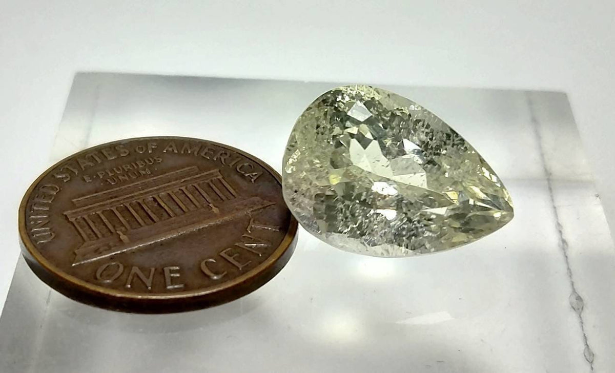 Faceted Pear Kunzite Gemstone, 11 Carats