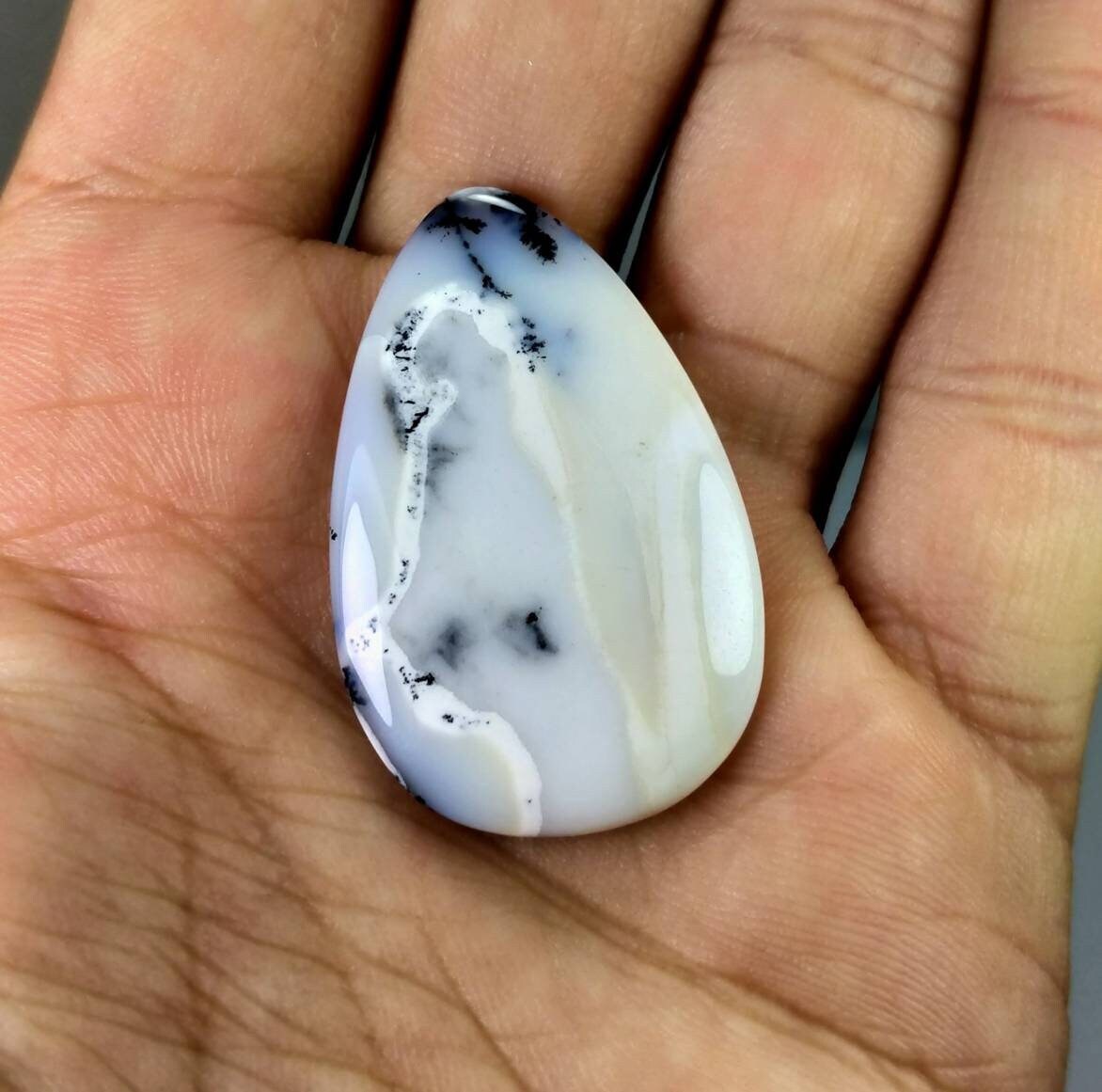 Pear Dendritic Opal Cabochon, 35 Carats