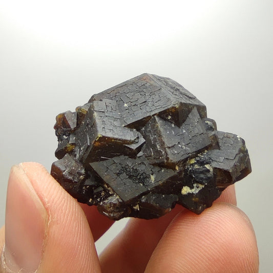 Natural Dark brown Andradite garnet cluster, Well formed crystal, 28.8 grams