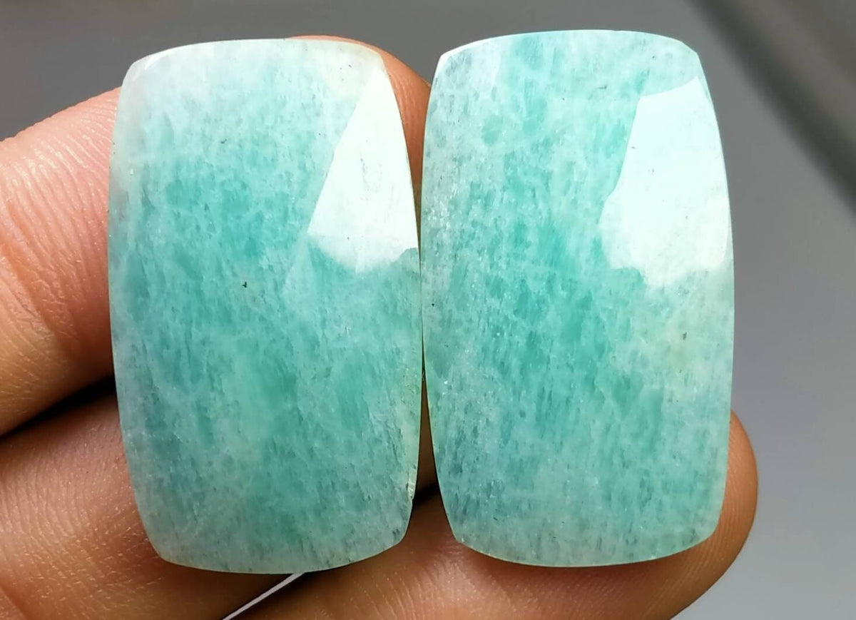 Natural good quality pear of Rose cut/faceted amazonite cabochons