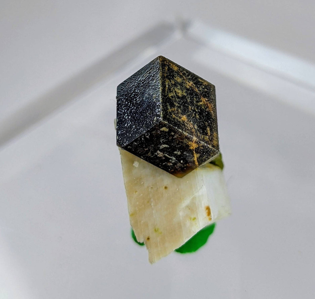 On matrix andradite garnet with green epidote crystals from Pakistan, 5.4 grams