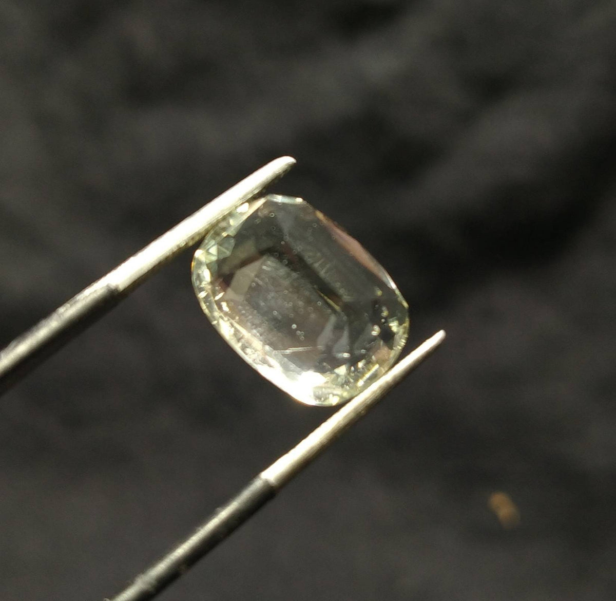 Natural rare fine quality light yellow 6 carats gemmy Orthoclase var. feldspar faceted gem