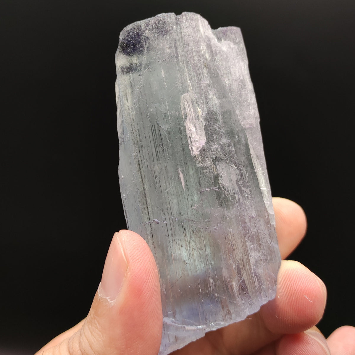 Bicolor Spodumene var kunzite clear lustrous crystal from Afghanistan, 146 grams