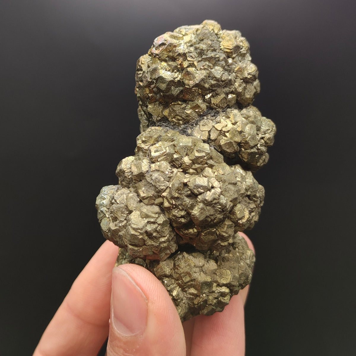 Natural golden Marcasite crystal with rainbow effect on surface from Pakistan, 294 grams