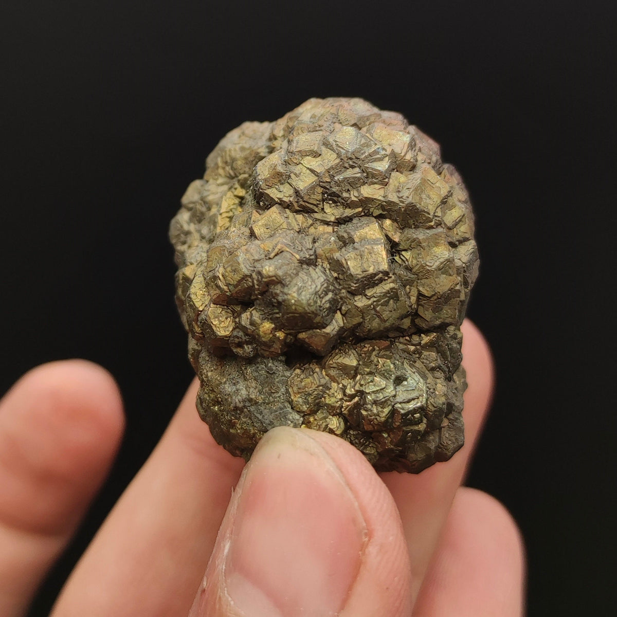 Natural golden Marcasite crystal with rainbow effect on surface from Pakistan, 88 grams