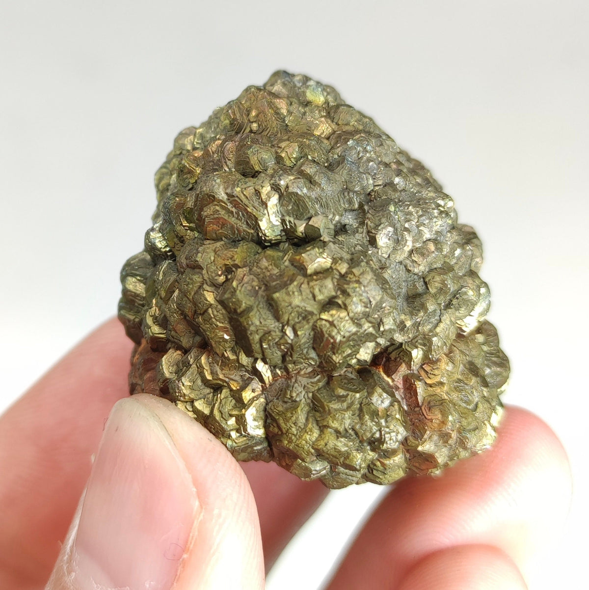 Natural golden Marcasite crystal with rainbow effect on surface from Pakistan, 80 grams