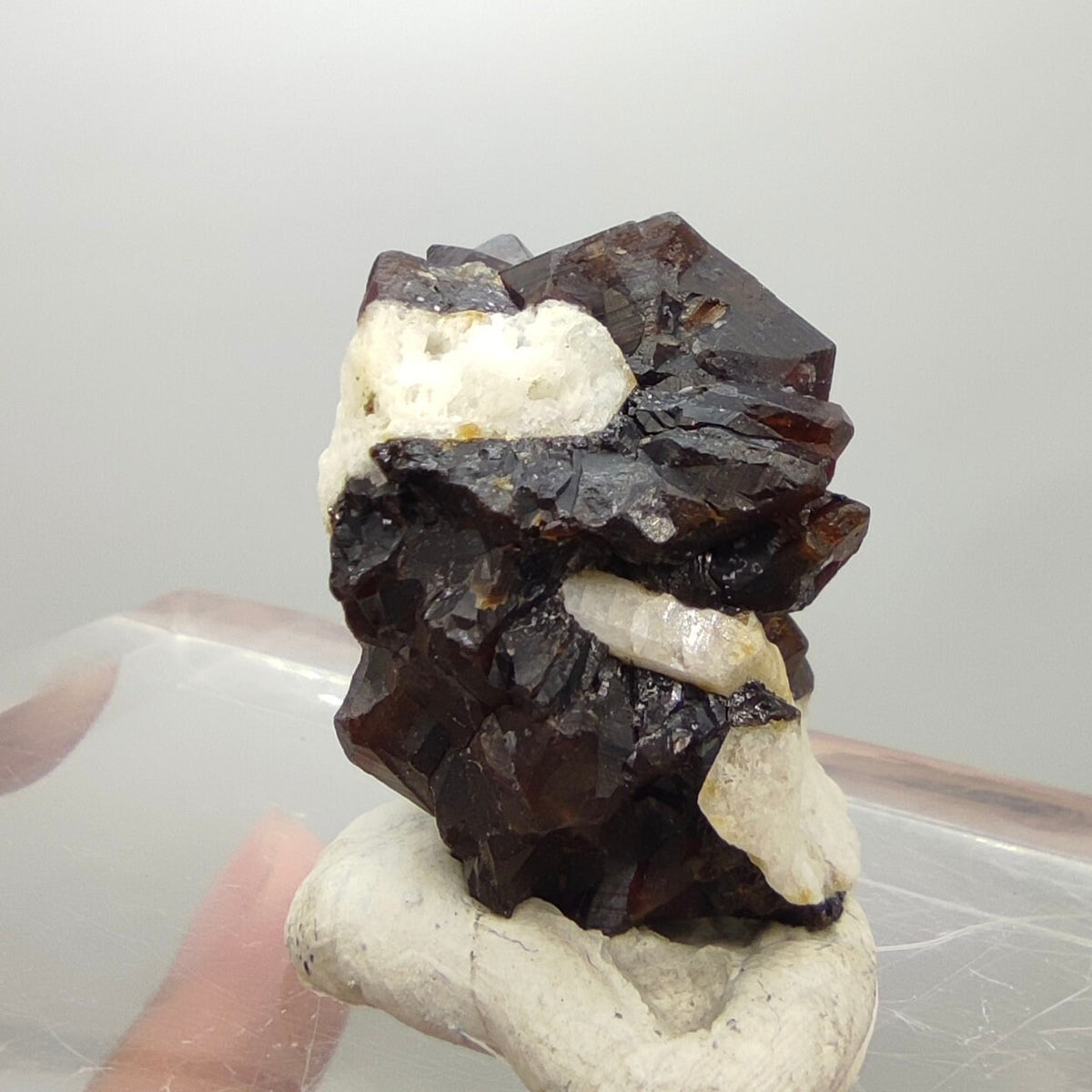 Natural Dark brown Andradite garnet cluster, Well formed crystal, 21.7 grams