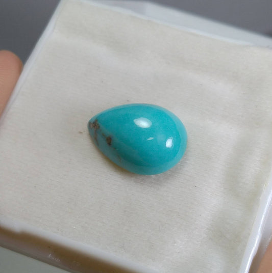 Kingman Turquoise Cabochon with Pyrite, Pear Shape, 18 Carats