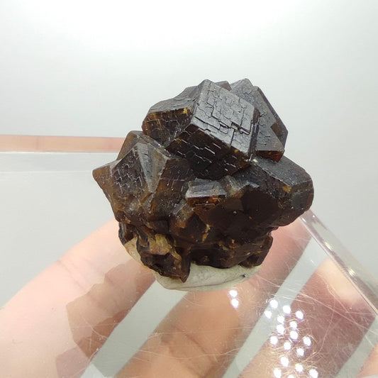 Natural Dark brown Andradite garnet cluster, Well formed crystal, 37.6 grams