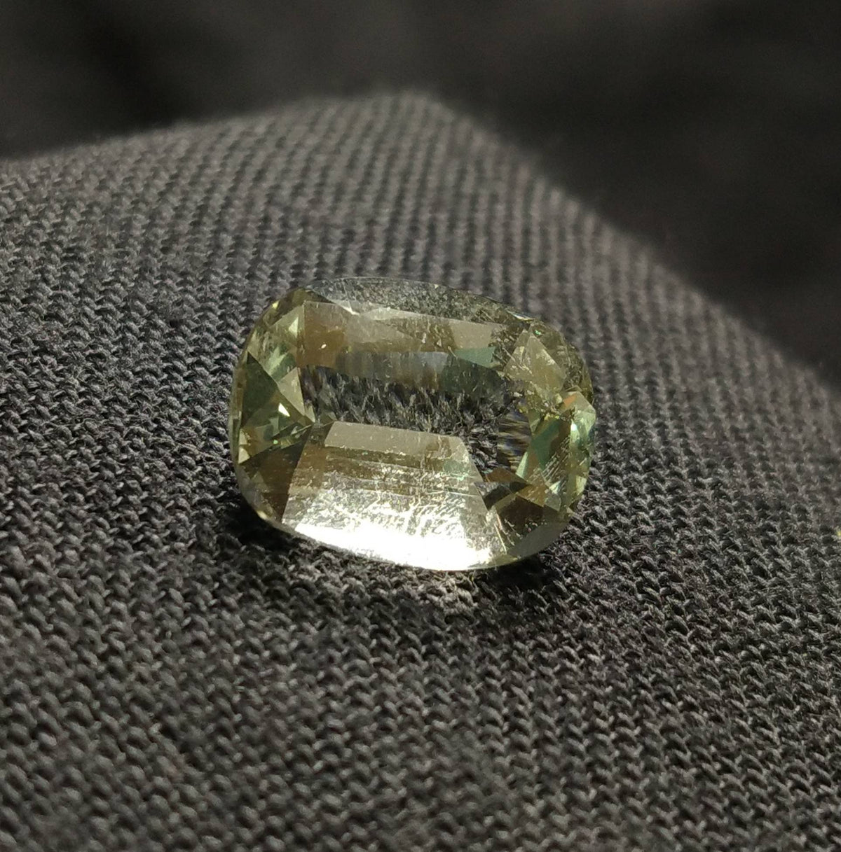 Natural rare fine quality light yellow 6 carats gemmy Orthoclase var. feldspar faceted gem