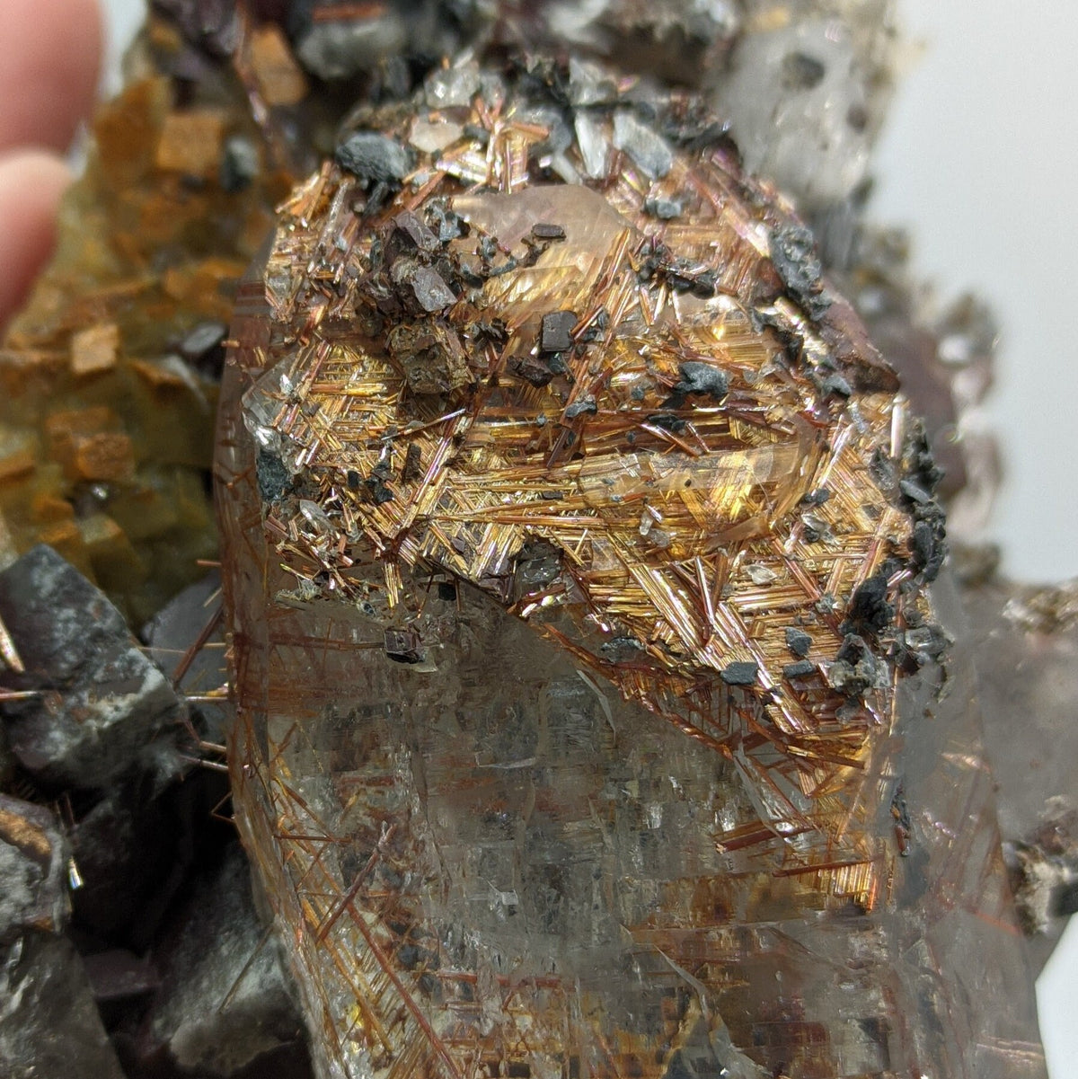 Golden Rutile Quartz Cluster with Siderite, Skardu Pakistan
