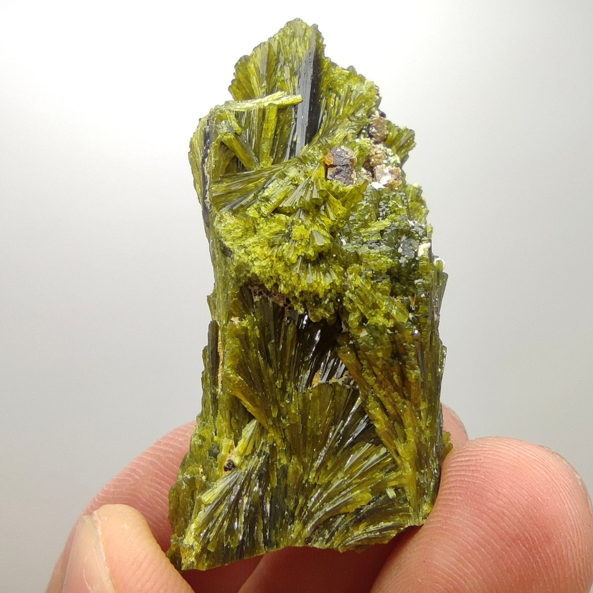 Grreen spray epidote crystal from Balochistan Pakistan, weight 28 grams