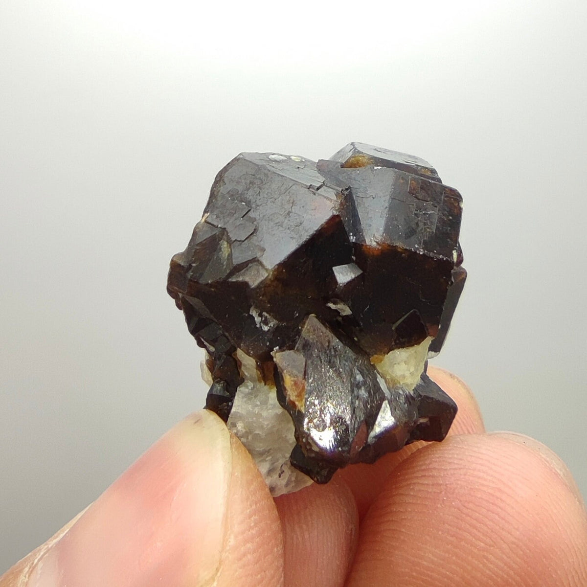 Natural Dark brown Andradite garnet cluster, Well formed crystal, 13.5 grams