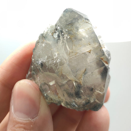 Natural blue rebeikite included quartz crystal from KP Pakistan, 42.6 grams