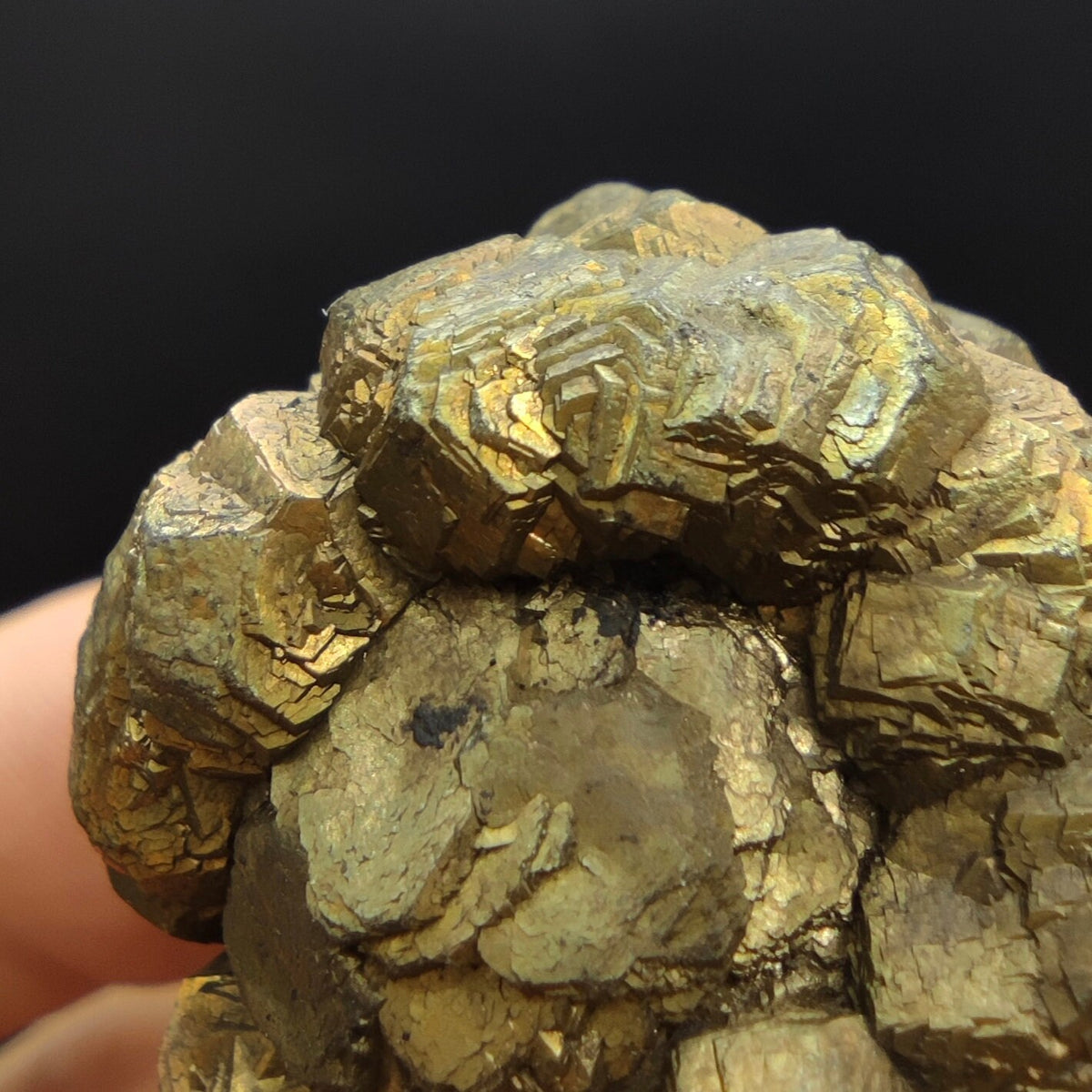Natural golden Marcasite crystal with rainbow effect on surface from Pakistan, 116 grams
