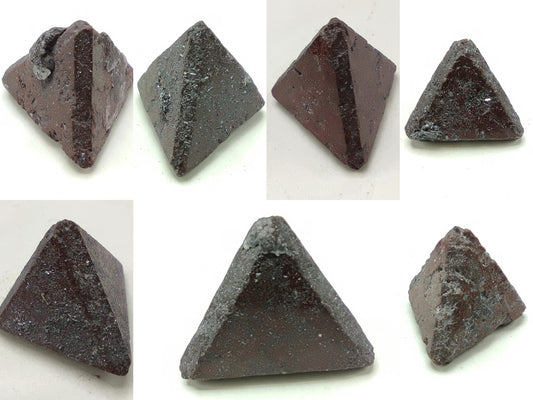 Red Triangular Zunyite Crystals, 7 Piece Lot, Rare Mineral Specimen