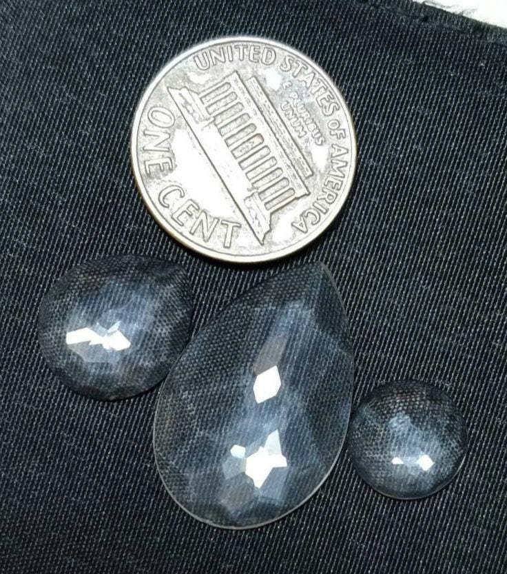 Natural good quality rose/cut faceted quartz cabochons