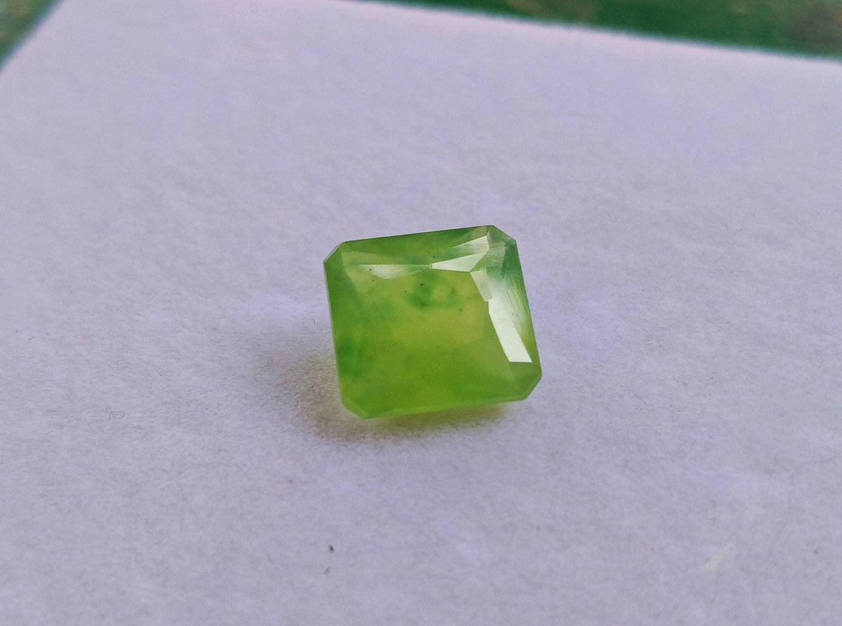 5 Carat Radiant Green Hydrogrossular Garnet Gemstone