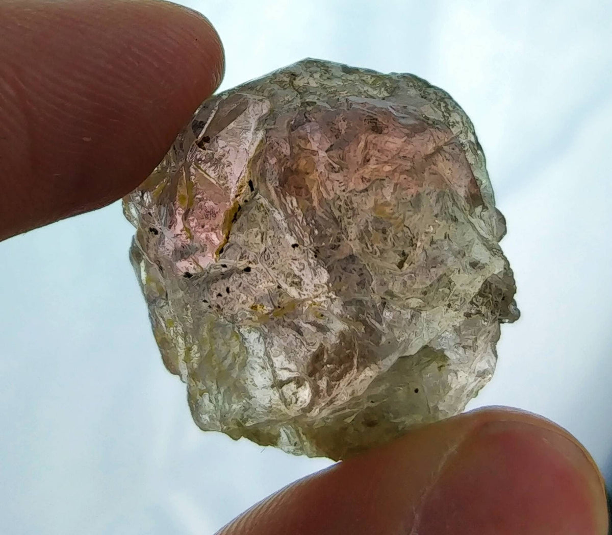 Rare Pink gemmy fluorite 15 grams crystal from Nagar Valley Skardu GilgitBaltistan Pakistan