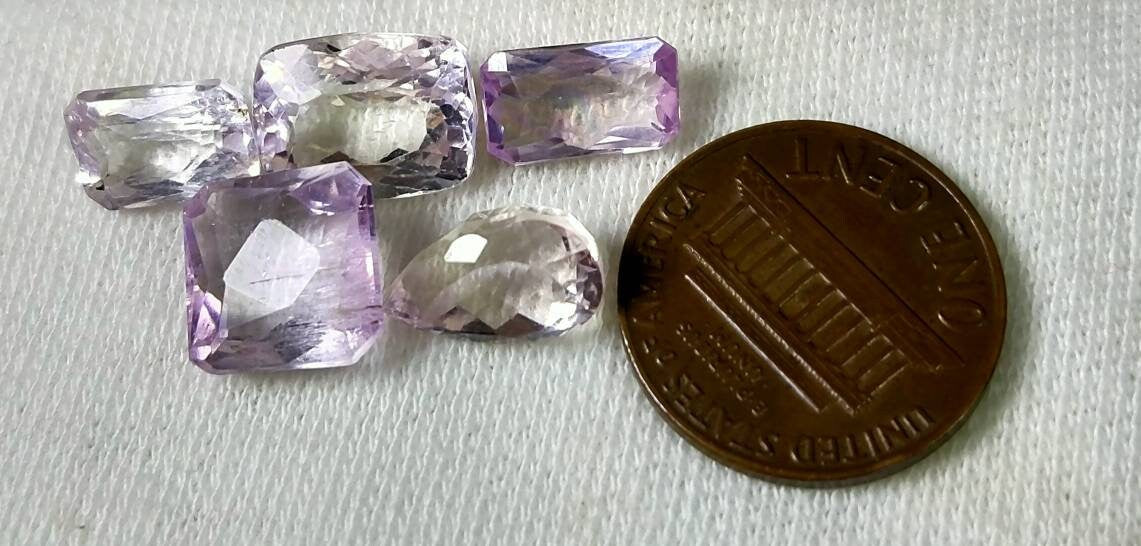 Natural good quality ring sizes faceted kunzite gems