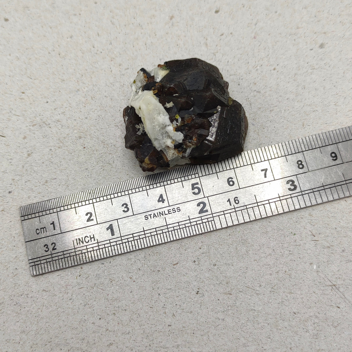 Natural Dark brown Andradite garnet cluster, Well formed crystal, 37.6 grams