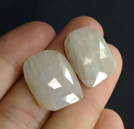 33.5 Carat Rose Cut Sapphire Cabochon Pair