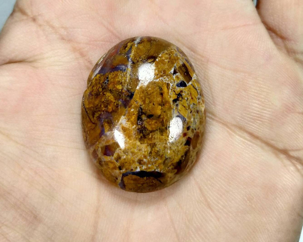 Natural Jasper Cabochon, Untreated Stone (33x25x11.3 mm, 74 carats)
