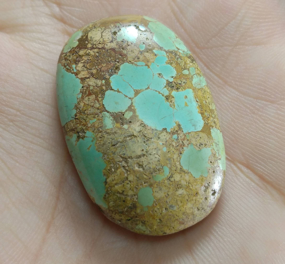 Natural Turquoise Cabochon, 74 Carats, Oval Shape