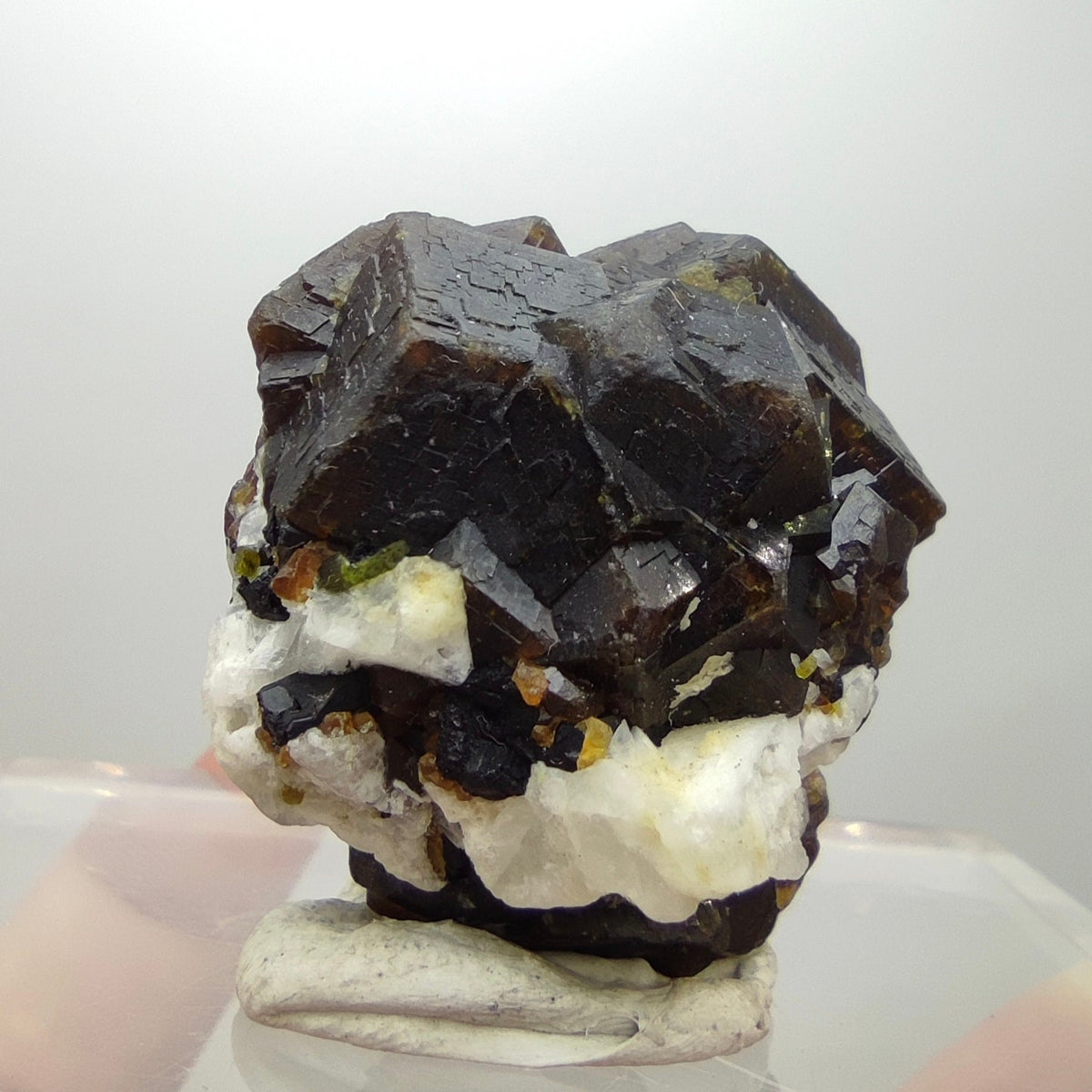 Natural Dark brown Andradite garnet cluster, Well formed crystal, 37.6 grams