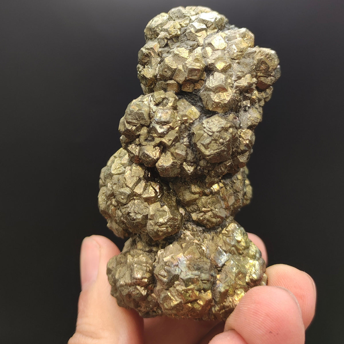Natural golden Marcasite crystal with rainbow effect on surface from Pakistan, 294 grams